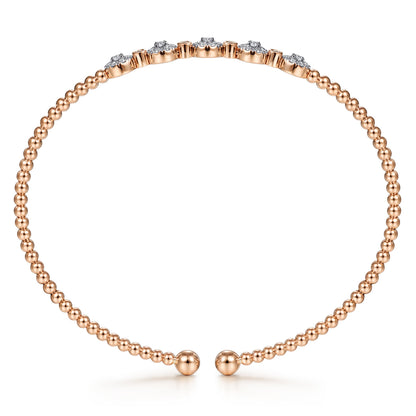 14K Rose Gold Bujukan Diamond Split Bangle — Gabriel & Co. BG4335-6K45JJ
