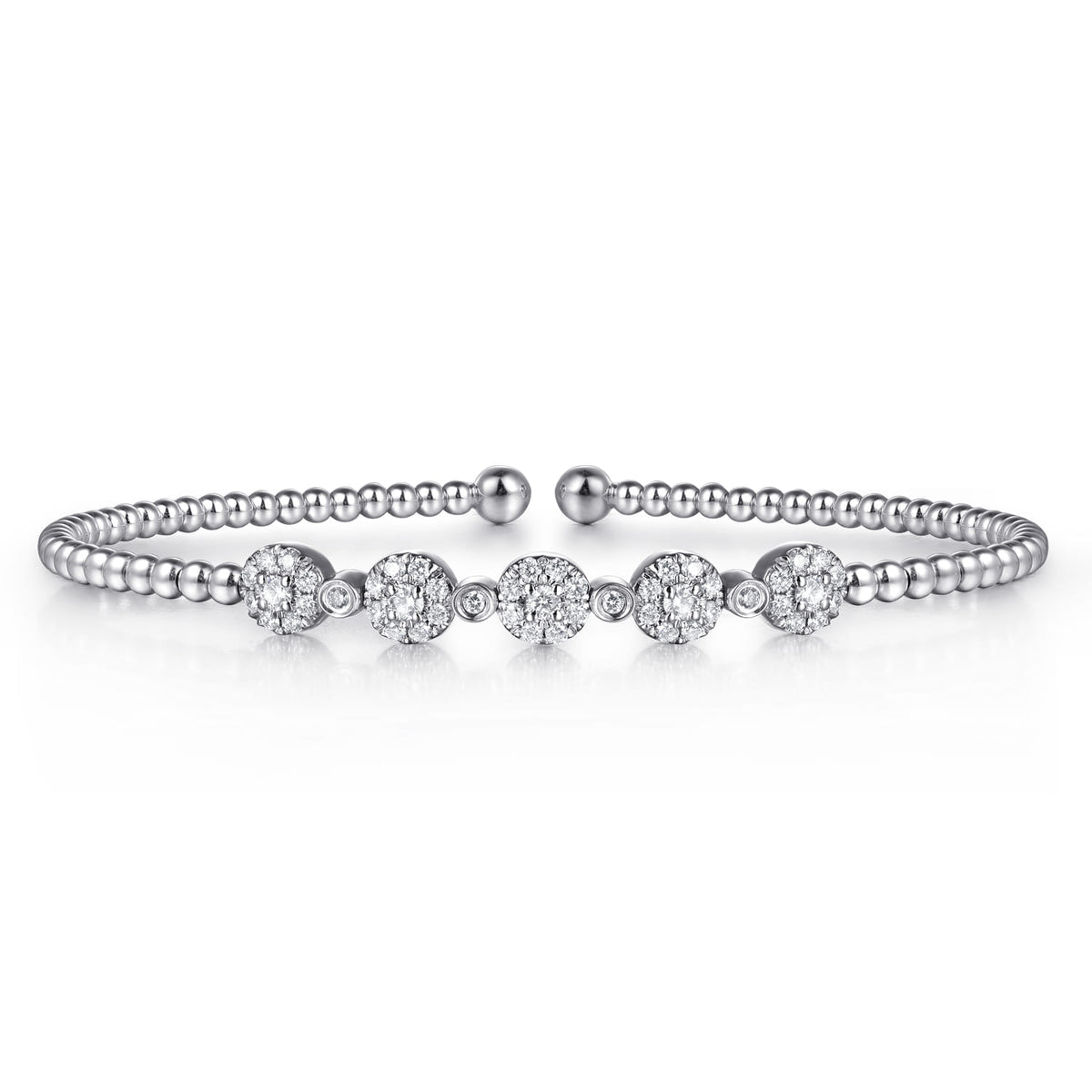 14K White Gold Bujukan Diamond Split Bangle — Gabriel & Co. BG4335-6W45JJ