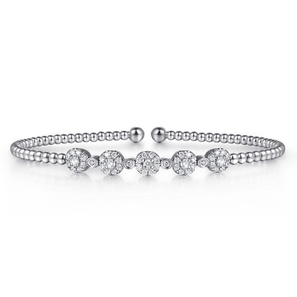 14K White Gold Bujukan Diamond Split Bangle — Gabriel & Co. BG4335-6W45JJ