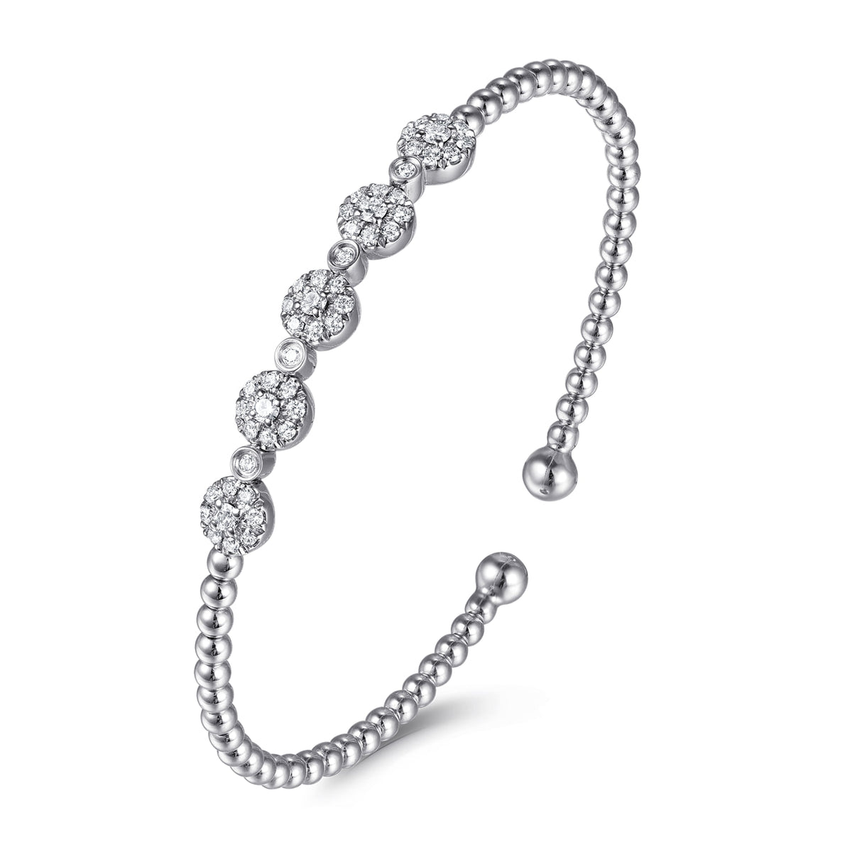 14K White Gold Bujukan Diamond Split Bangle — Gabriel & Co. BG4335-6W45JJ