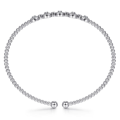 14K White Gold Bujukan Diamond Split Bangle — Gabriel & Co. BG4335-6W45JJ