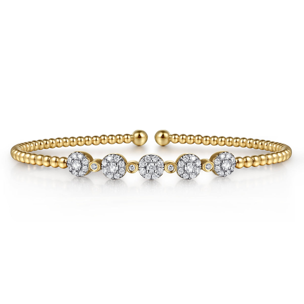 14K Yellow Gold Bujukan Diamond Split Bangle — Gabriel & Co. BG4335-6Y45JJ