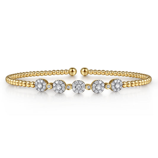 14K Yellow Gold Bujukan Diamond Split Bangle — Gabriel & Co. BG4335-6Y45JJ