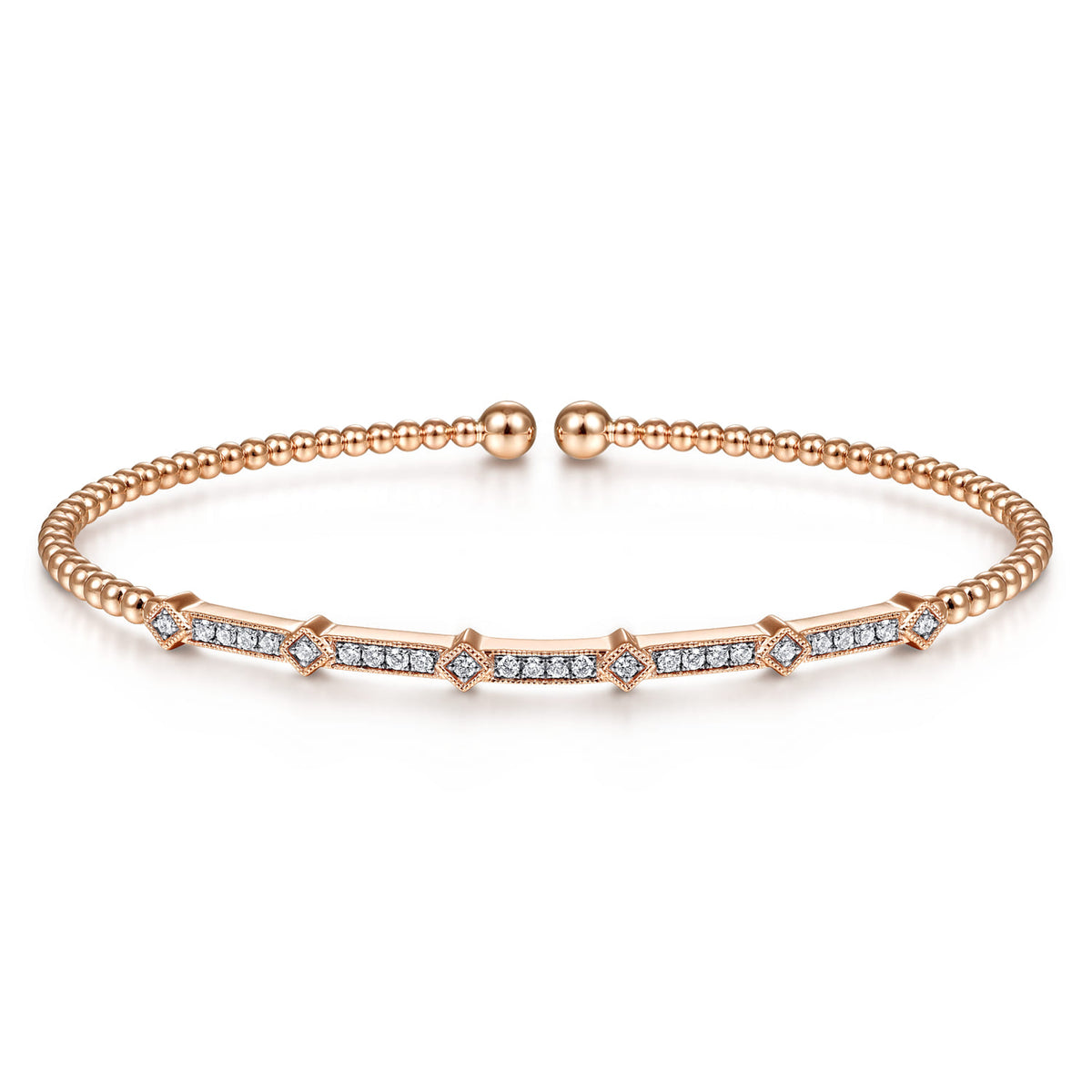 14K Rose Gold Diamond Bangle — Gabriel & Co. BG4337-6K45JJ