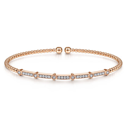 14K Rose Gold Diamond Bangle — Gabriel & Co. BG4337-6K45JJ