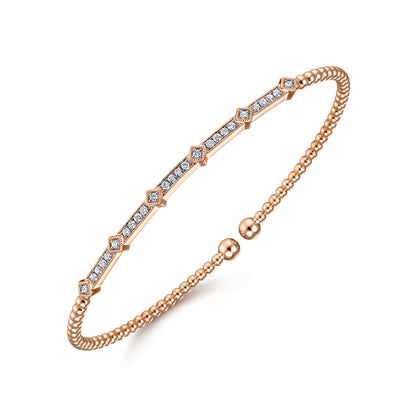 14K Rose Gold Diamond Bangle — Gabriel & Co. BG4337-6K45JJ