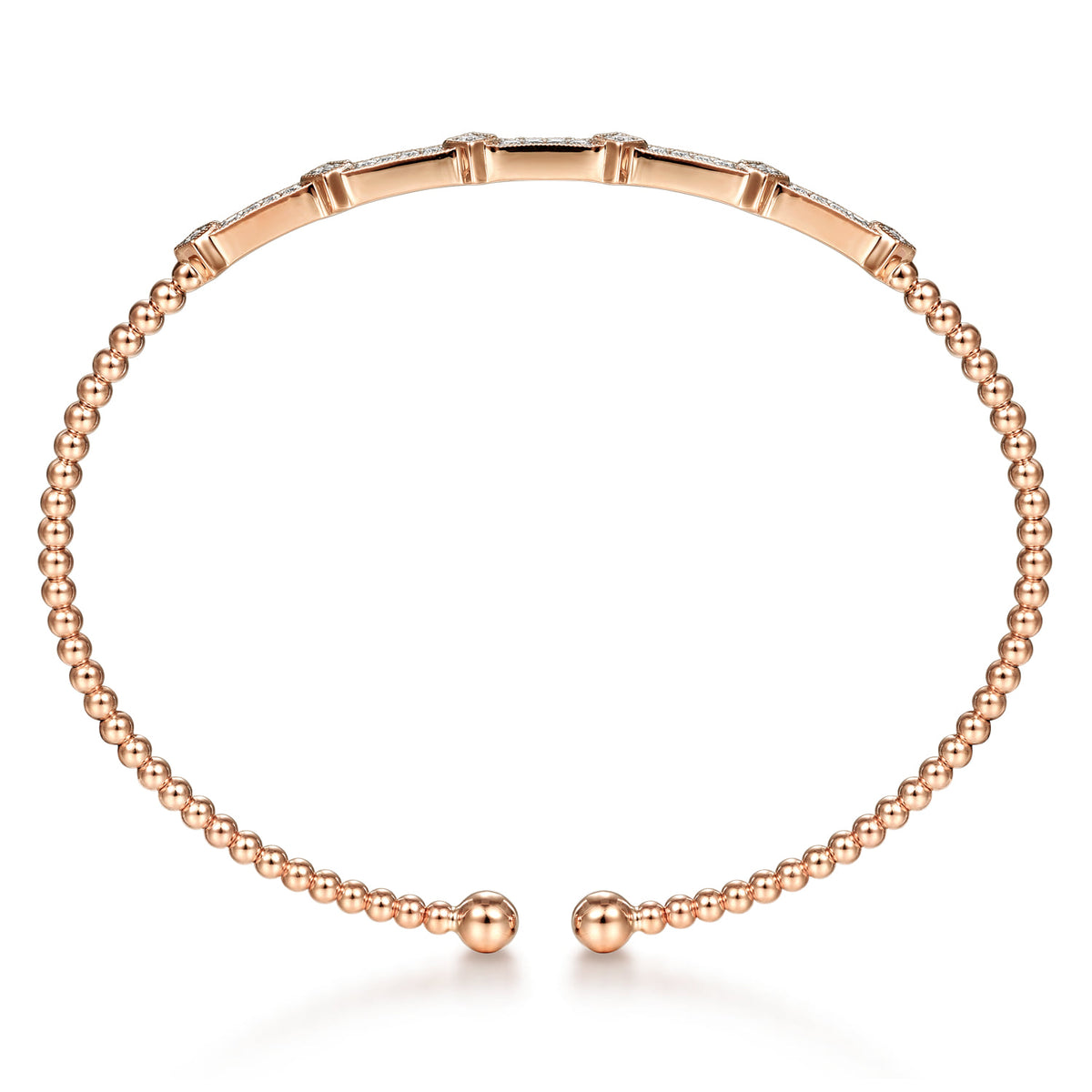 14K Rose Gold Diamond Bangle — Gabriel & Co. BG4337-6K45JJ