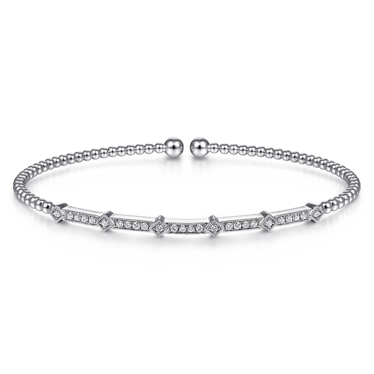14K White Gold Diamond Bangle — Gabriel & Co. BG4337-6W45JJ