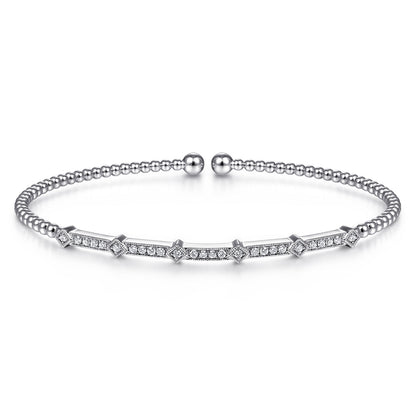14K White Gold Diamond Bangle — Gabriel & Co. BG4337-6W45JJ