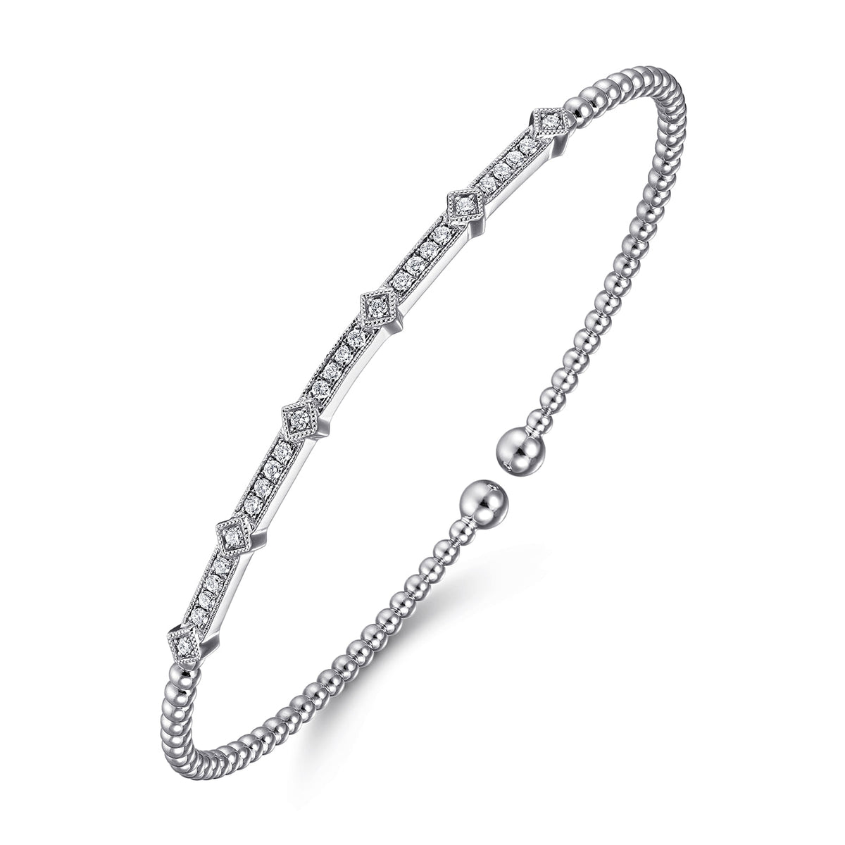 14K White Gold Diamond Bangle — Gabriel & Co. BG4337-6W45JJ