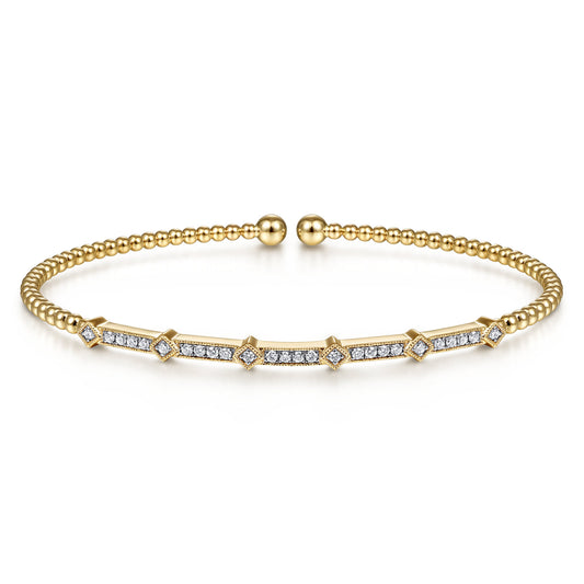 14K Yellow Gold Diamond Bangle — Gabriel & Co. BG4337-6Y45JJ