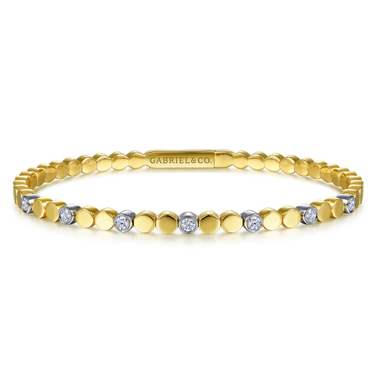 14K White-Yellow Gold Diamond Bangle — Gabriel & Co. BG4366-65M45JJ