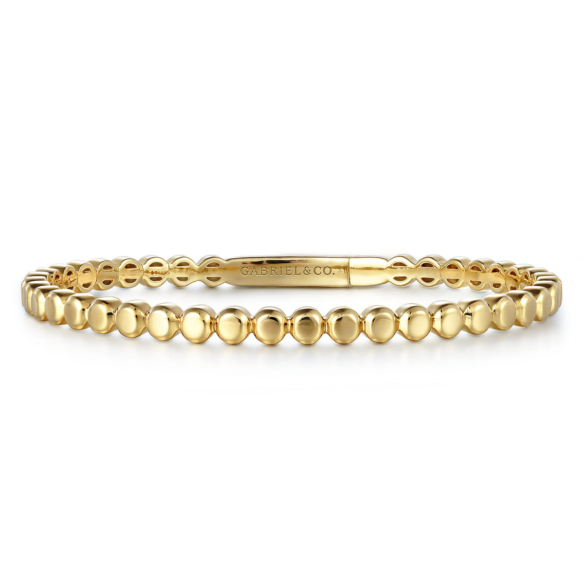 14K Yellow Gold Round Disk Pattern Cuff Bracelet — Gabriel & Co. BG4367-65Y4JJJ