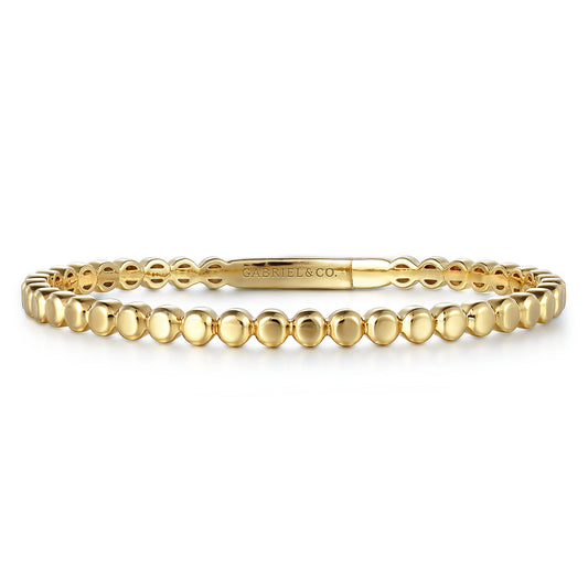 14K Yellow Gold Round Disk Pattern Cuff Bracelet — Gabriel & Co. BG4367-65Y4JJJ