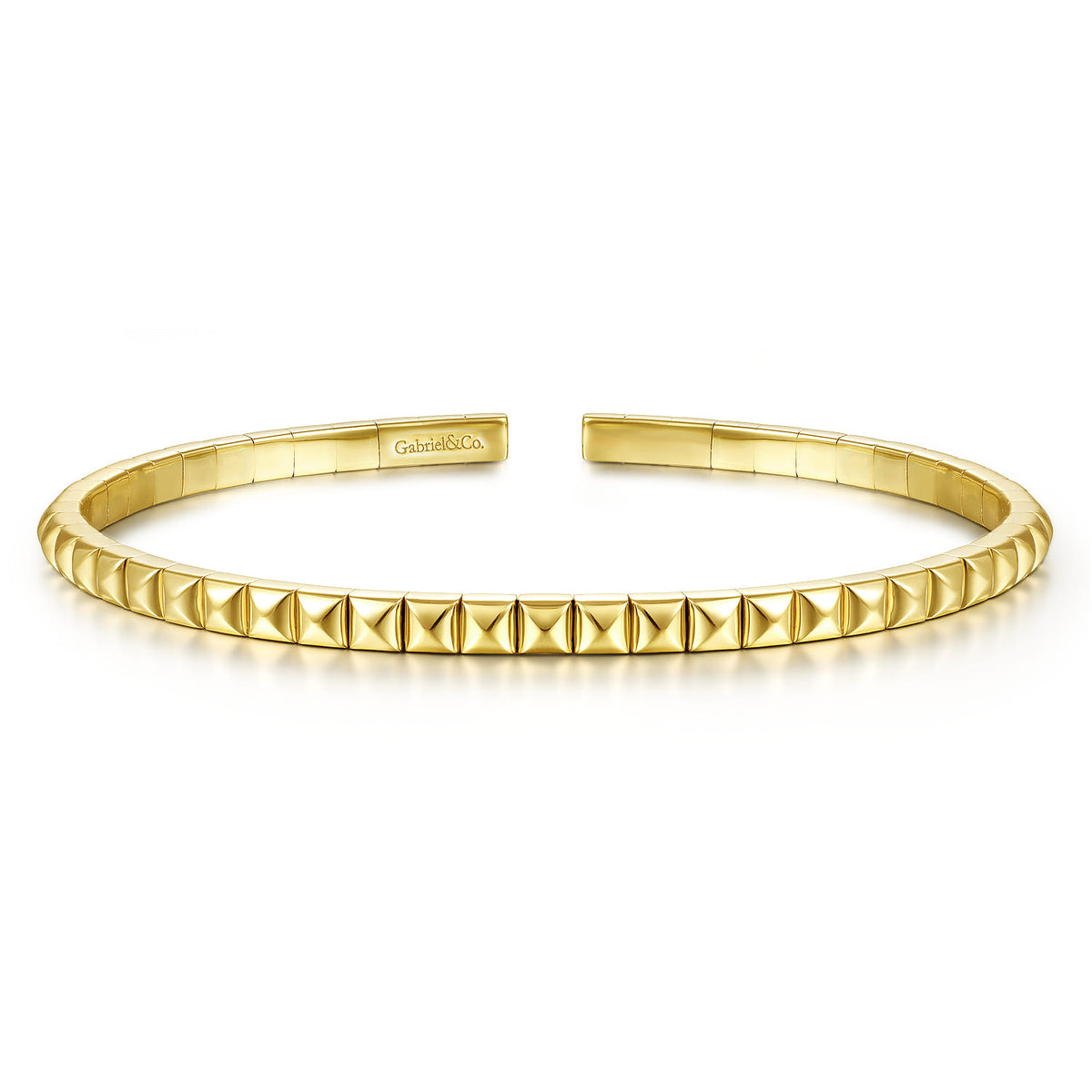 14K Yellow Gold Pyramid Cuff Bracelet — Gabriel & Co. BG4372-62Y4JJJ