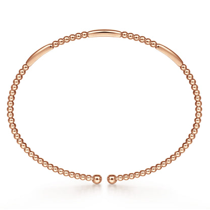 14K Rose Gold Bujukan Open Bangle — Gabriel & Co. BG4419-6K4JJJ