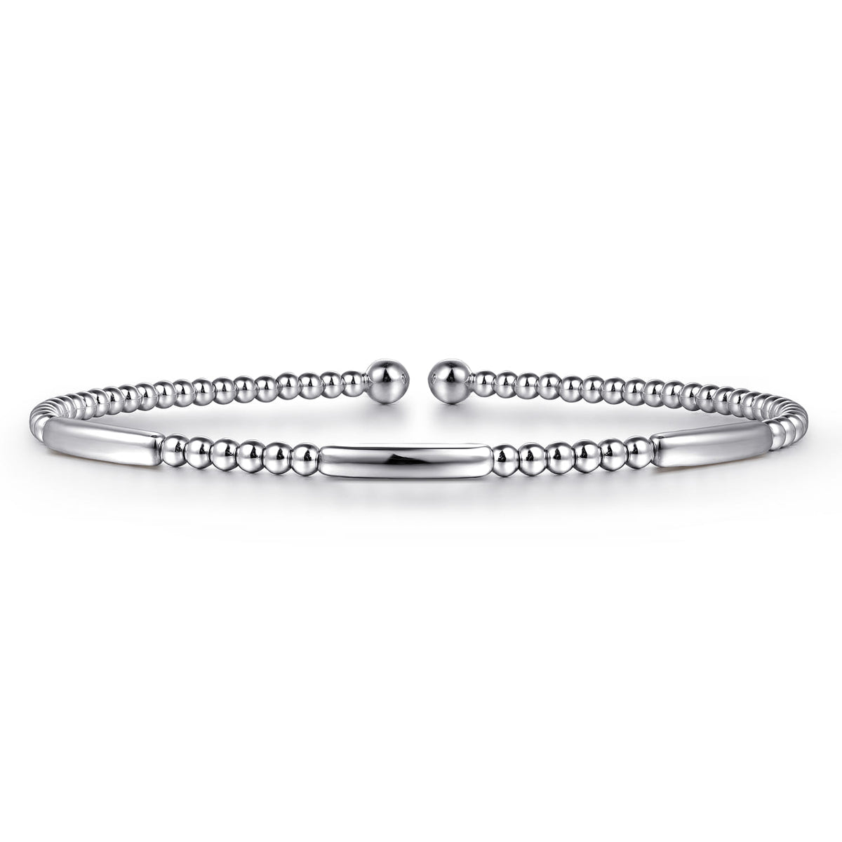 14K White Gold Bujukan Open Bangle — Gabriel & Co. BG4419-6W4JJJ