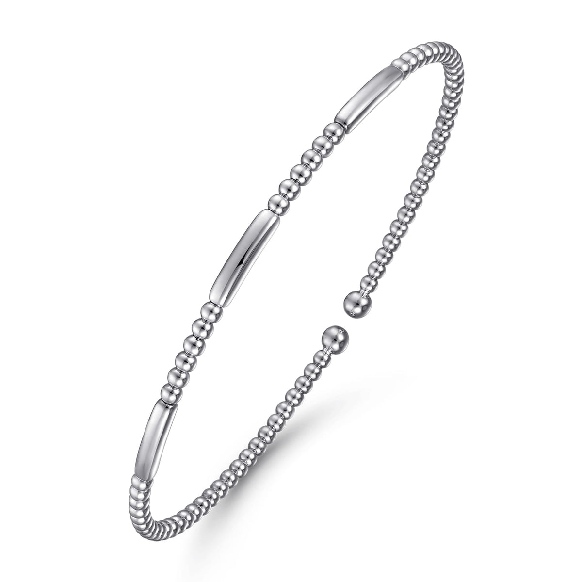 14K White Gold Bujukan Open Bangle — Gabriel & Co. BG4419-6W4JJJ