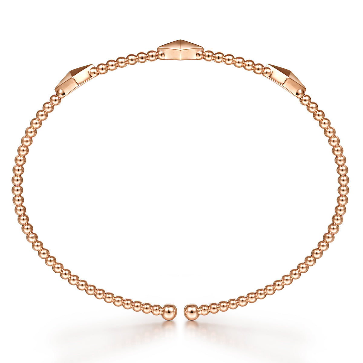 14K Rose Gold Pyramid Stations Bujukan Bangle — Gabriel & Co. BG4421-62K4JJJ