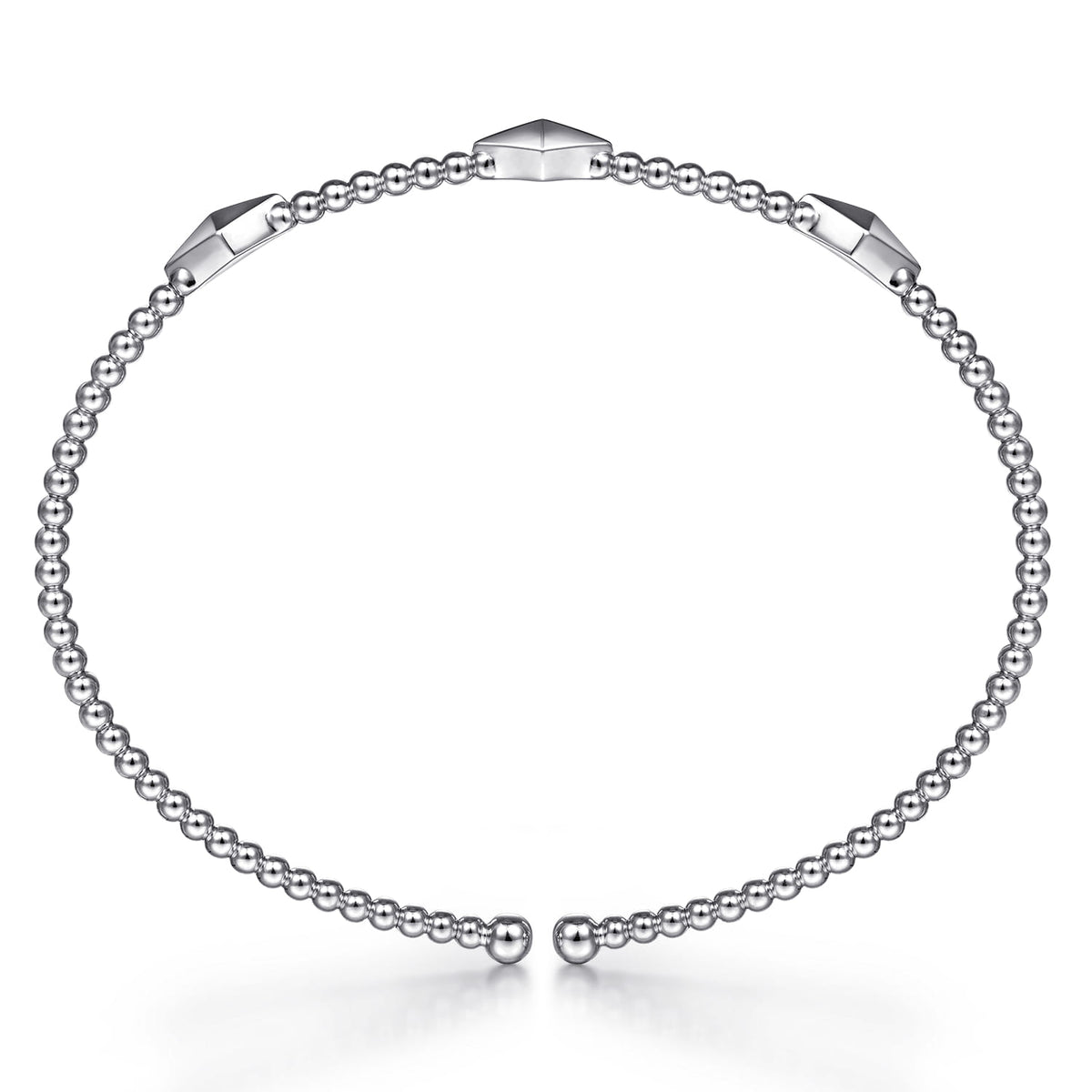 14K White Gold Bujukan Pyramid Stations Bangle — Gabriel & Co. BG4421-6W4JJJ