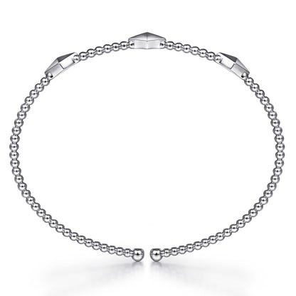 14K White Gold Bujukan Pyramid Stations Bangle — Gabriel & Co. BG4421-6W4JJJ