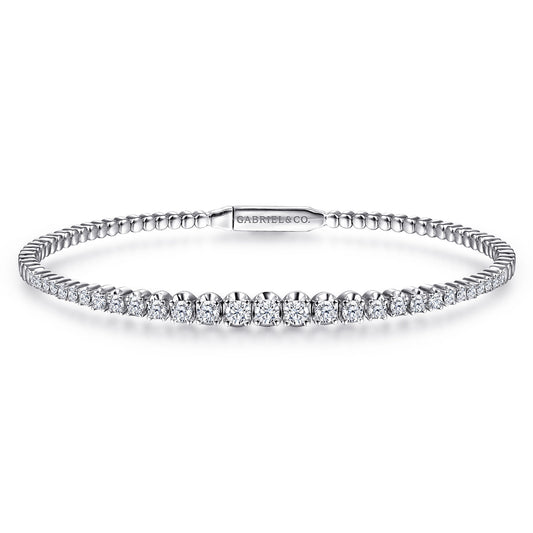 14K White Gold Diamond Bangle — Gabriel & Co. BG4431-62W45JJ