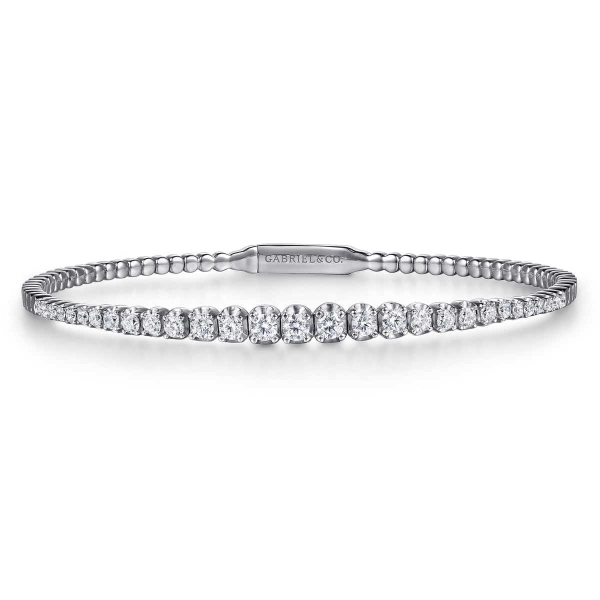 14K White Gold Diamond Bangle — Gabriel & Co. BG4431-65W45JJ