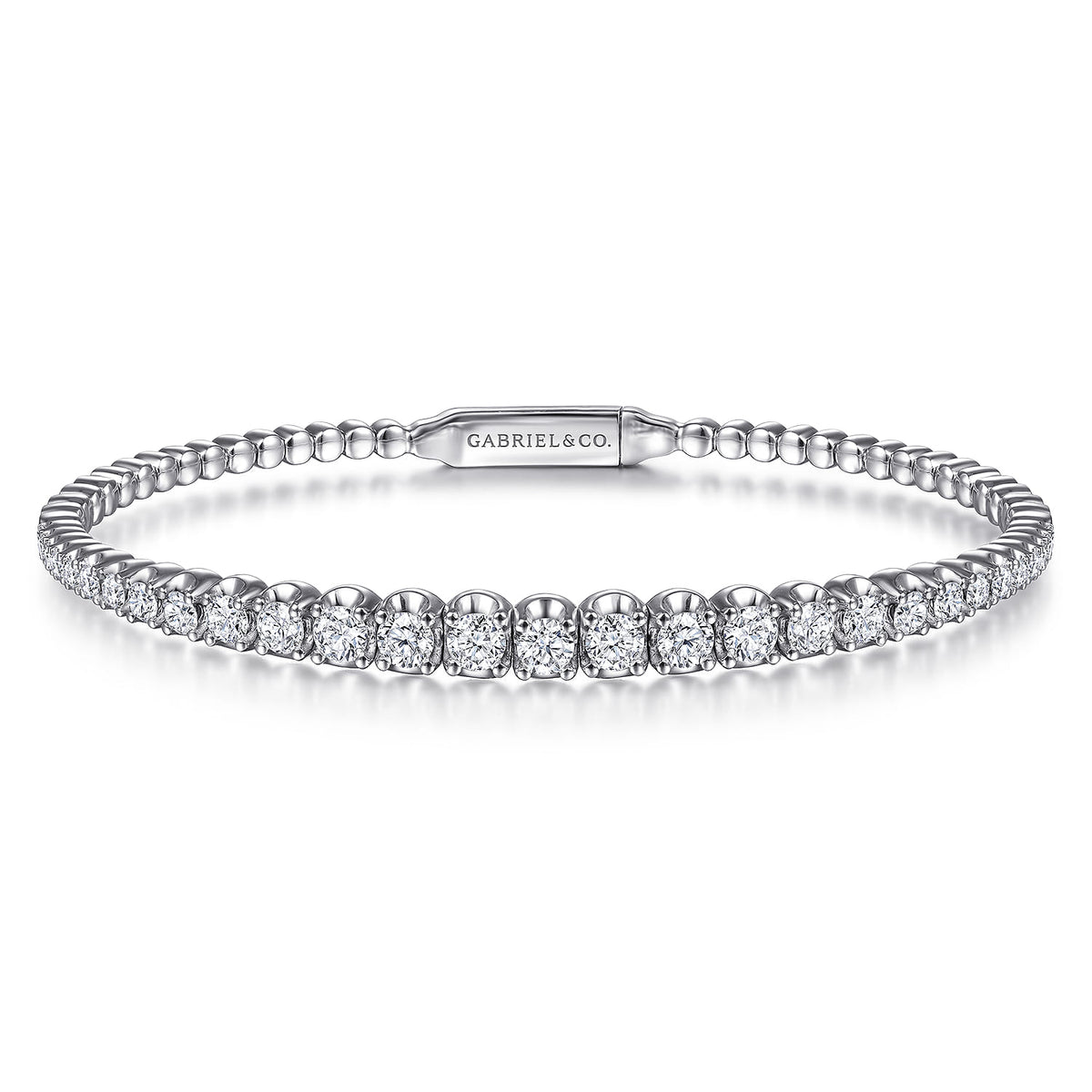 14K White Gold Diamond Bangle — Gabriel & Co. BG4432-65W45JJ