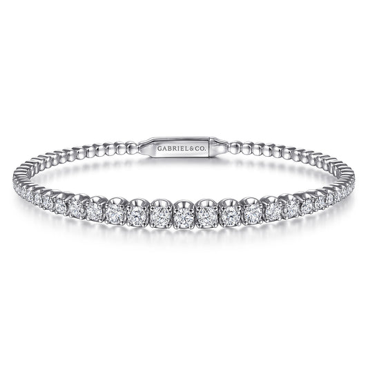 14K White Gold Diamond Bangle — Gabriel & Co. BG4432-65W45JJ