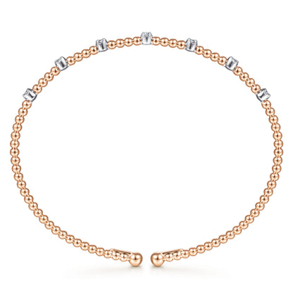 14K White-Rose Gold Bujukan Diamond Stations Bangle — Gabriel & Co. BG4436-6T45JJ