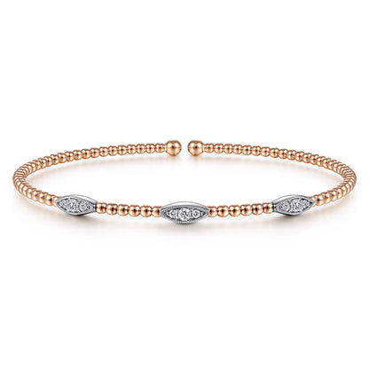 14K White and Rose Gold Diamond Bangle — Gabriel & Co. BG4437-62T45JJ