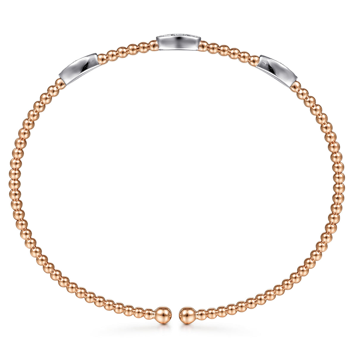 14K White and Rose Gold Diamond Bangle — Gabriel & Co. BG4437-62T45JJ