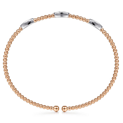 14K White and Rose Gold Diamond Bangle — Gabriel & Co. BG4437-62T45JJ