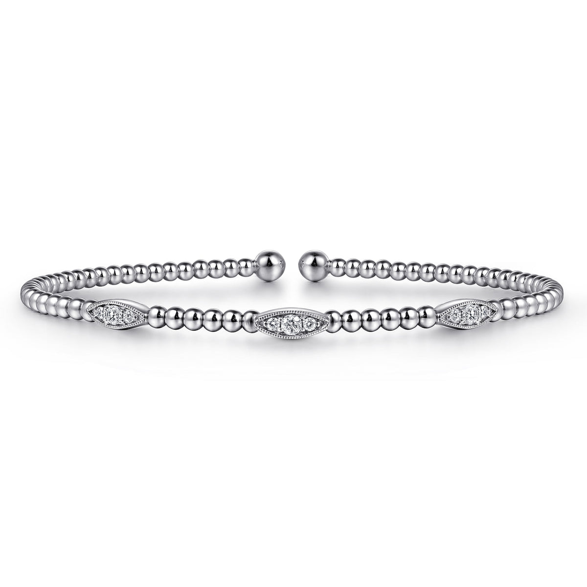 14K White Gold Diamond Bangle — Gabriel & Co. BG4437-62W45JJ