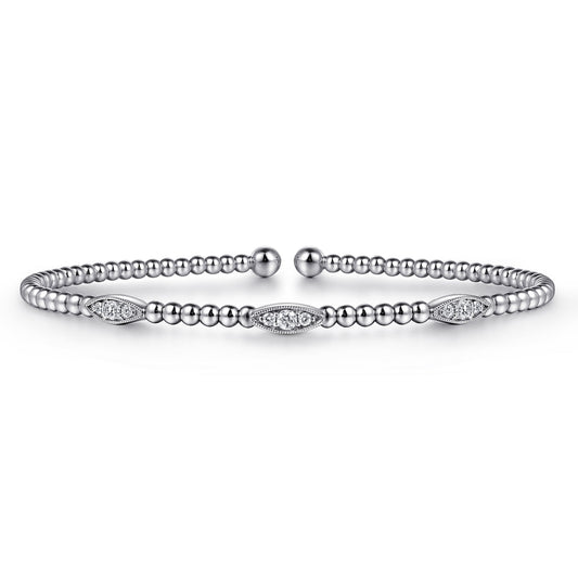 14K White Gold Diamond Bangle — Gabriel & Co. BG4437-62W45JJ