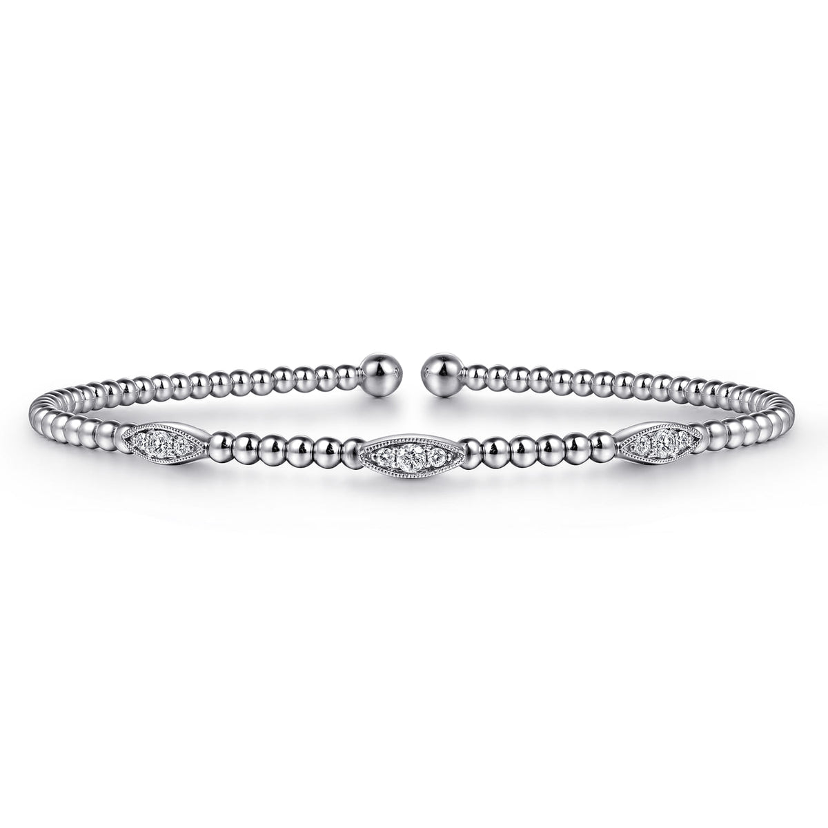 14K White Gold Diamond Bangle — Gabriel & Co. BG4437-6W45JJ