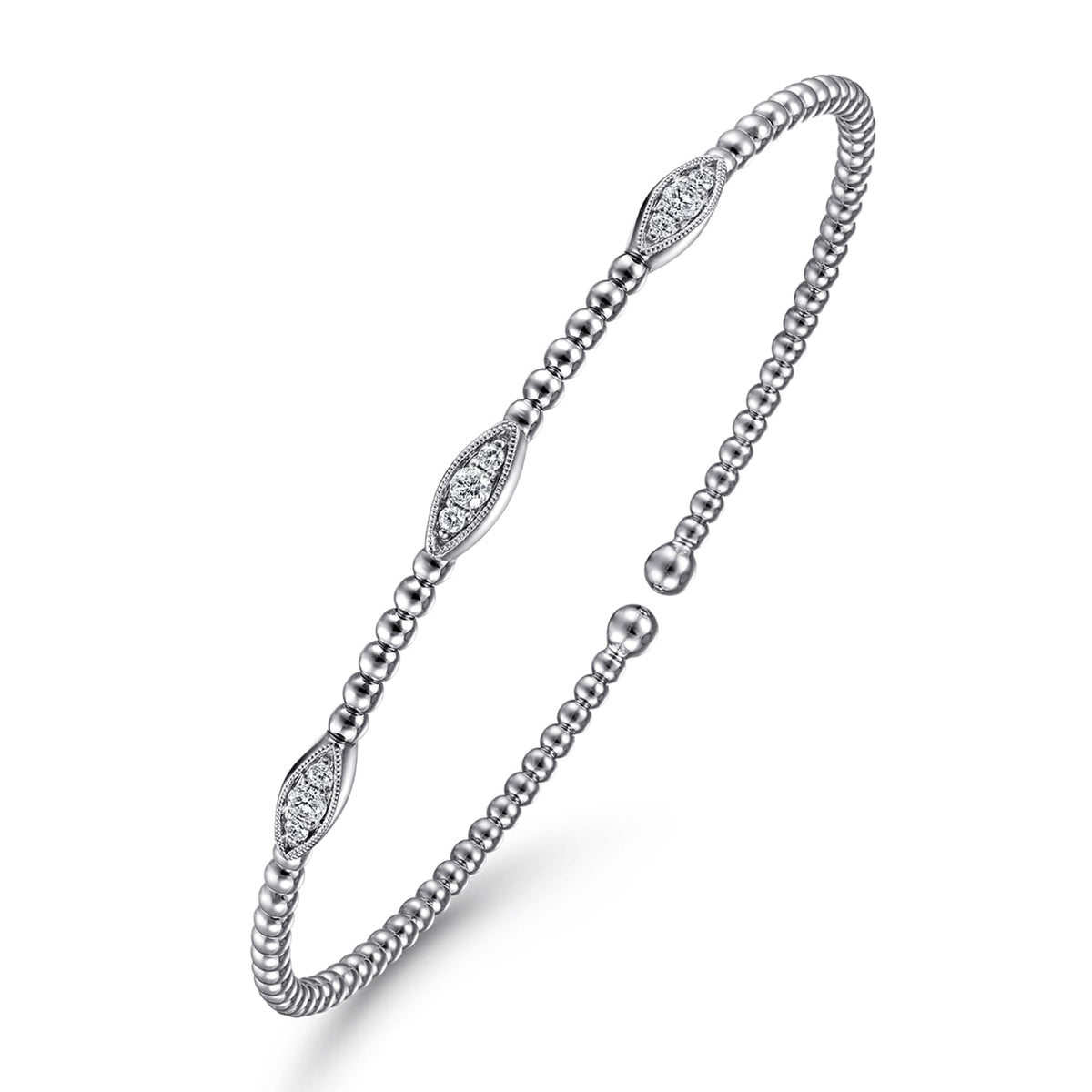 14K White Gold Diamond Bangle — Gabriel & Co. BG4437-6W45JJ