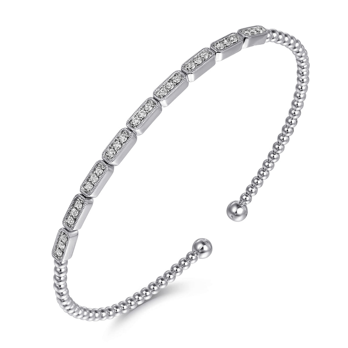 14K White Gold Diamond Bangle — Gabriel & Co. BG4443-6W45JJ
