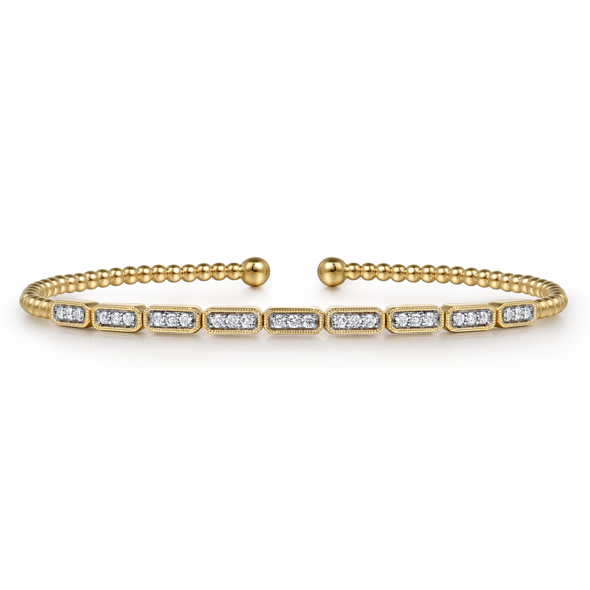 14K Yellow Gold Diamond Bangle — Gabriel & Co. BG4443-6Y45JJ