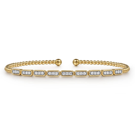 14K Yellow Gold Diamond Bangle — Gabriel & Co. BG4443-6Y45JJ