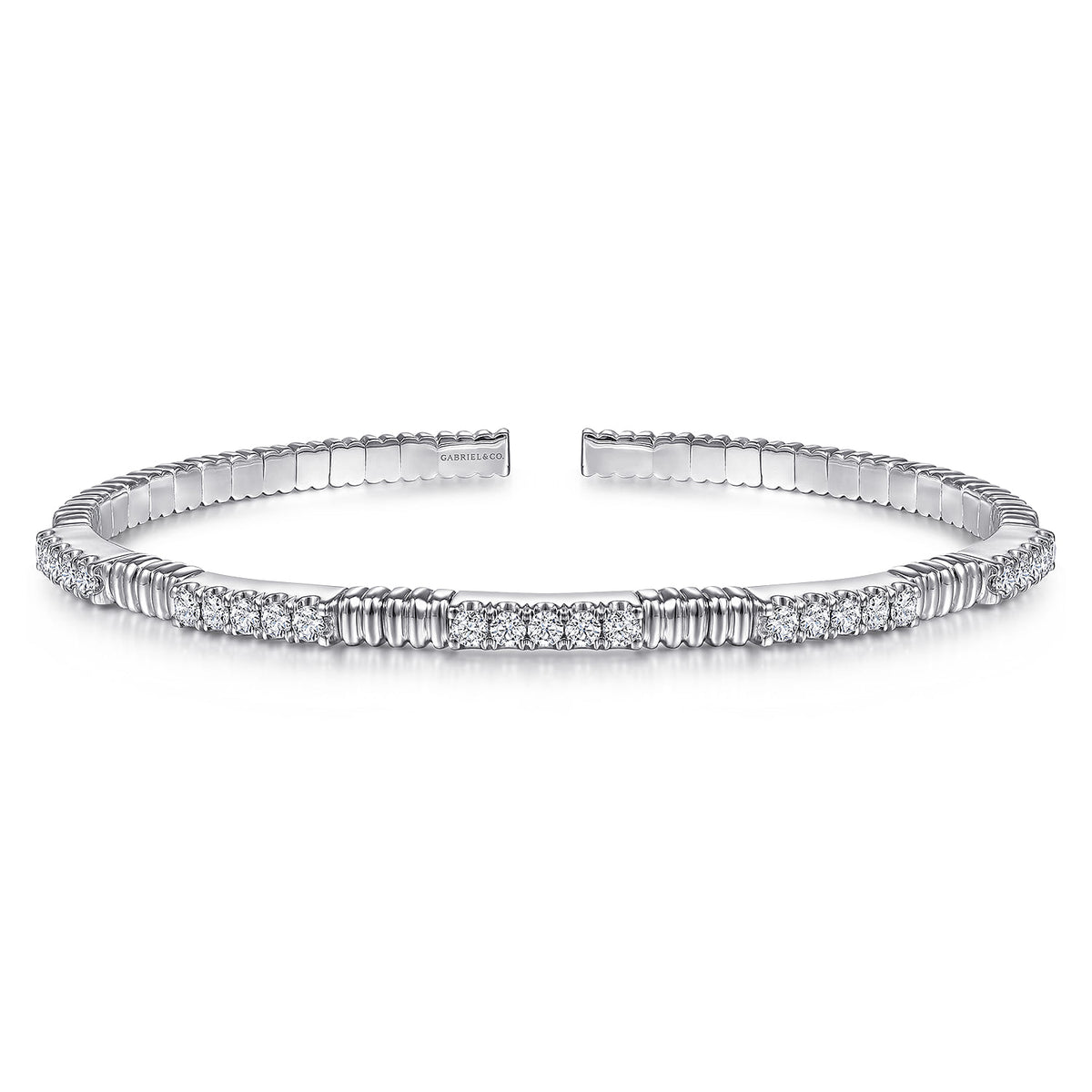 14K White Gold Diamond Bangle — Gabriel & Co. BG4466-65W45JJ