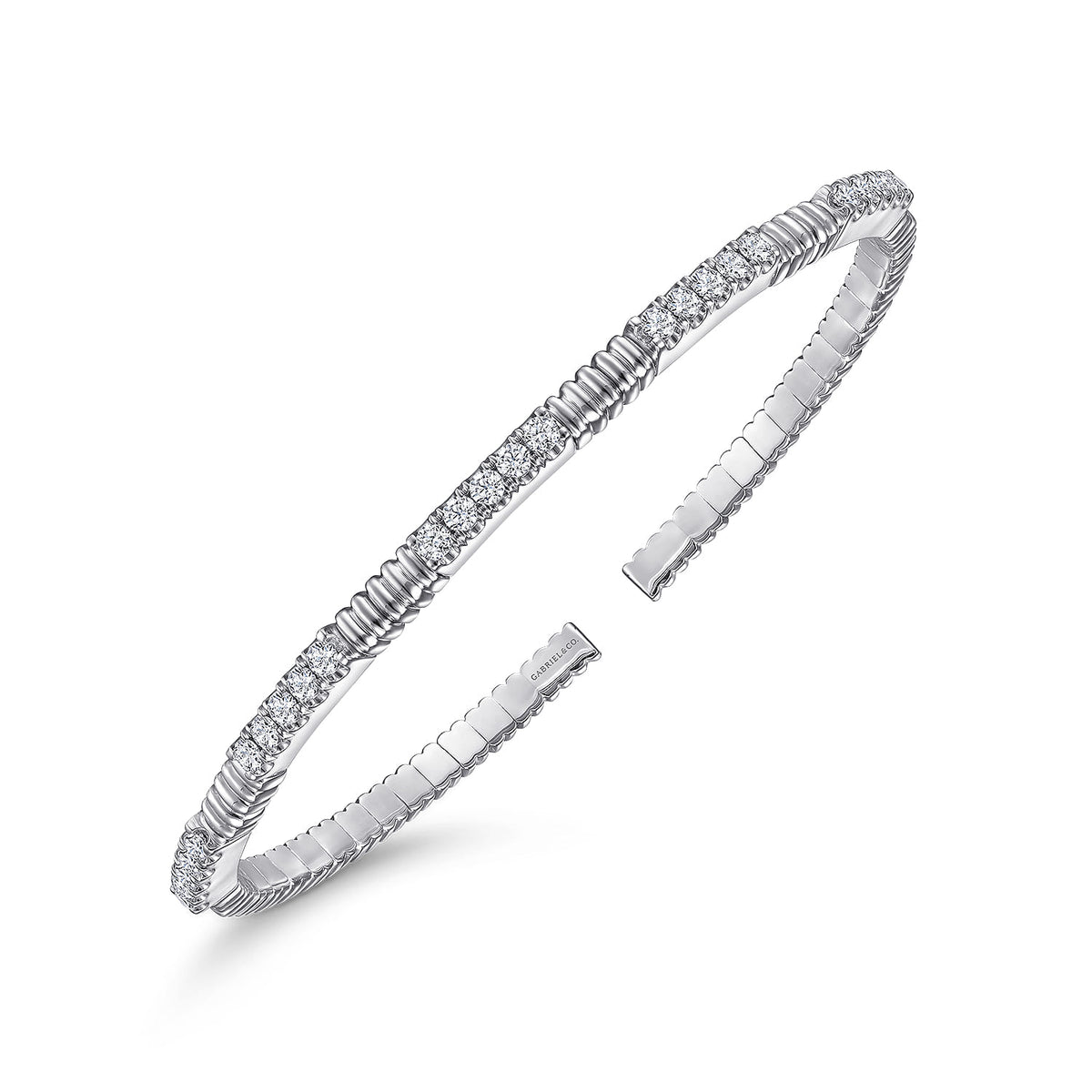 14K White Gold Diamond Bangle — Gabriel & Co. BG4466-65W45JJ