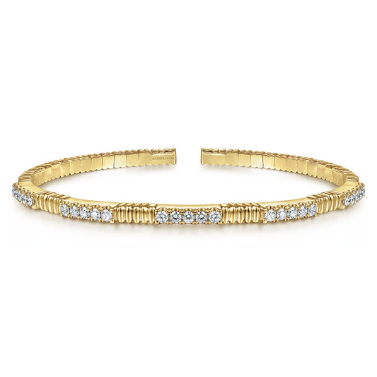 14K Yellow Gold Diamond Bangle — Gabriel & Co. BG4466-65Y45JJ
