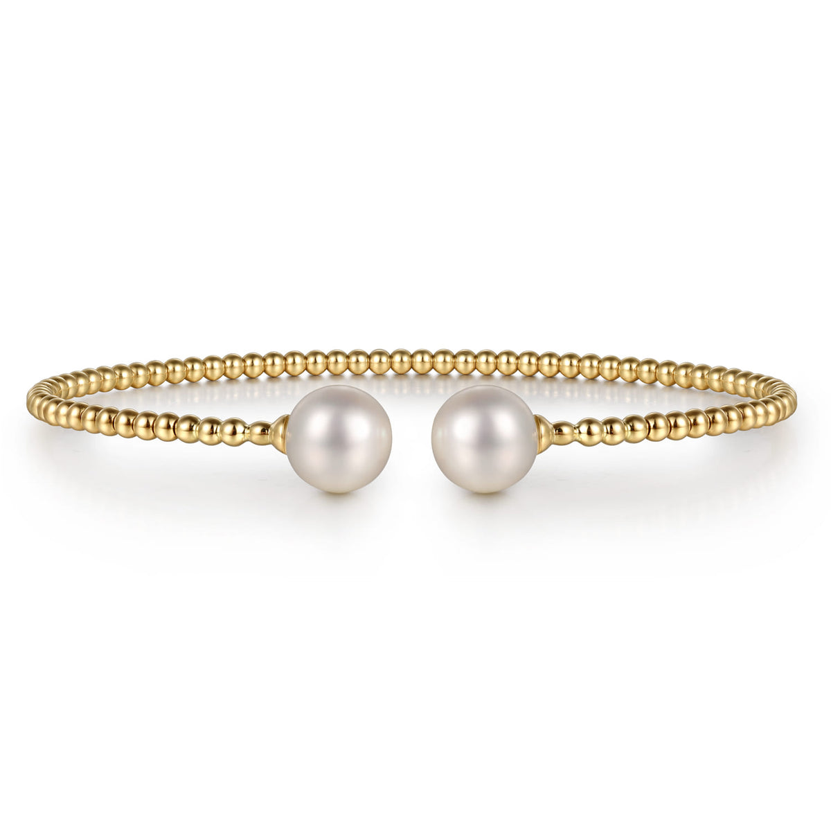 14K Yellow Gold Bujukan Pearls Split Bangle — Gabriel & Co. BG4475-6Y4JPL