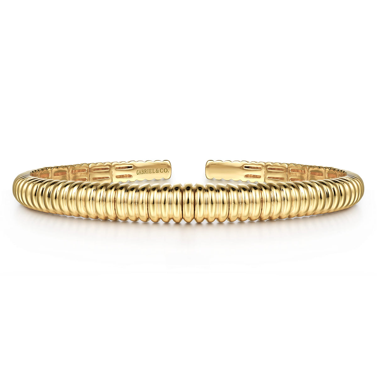 14K Yellow Gold Shrimp Open Bangle — Gabriel & Co. BG4604-65Y4JJJ
