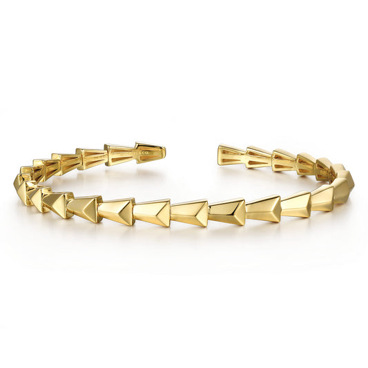 14K Yellow Gold Geometric Open Bangle — Gabriel & Co. BG4606-62Y4JJJ
