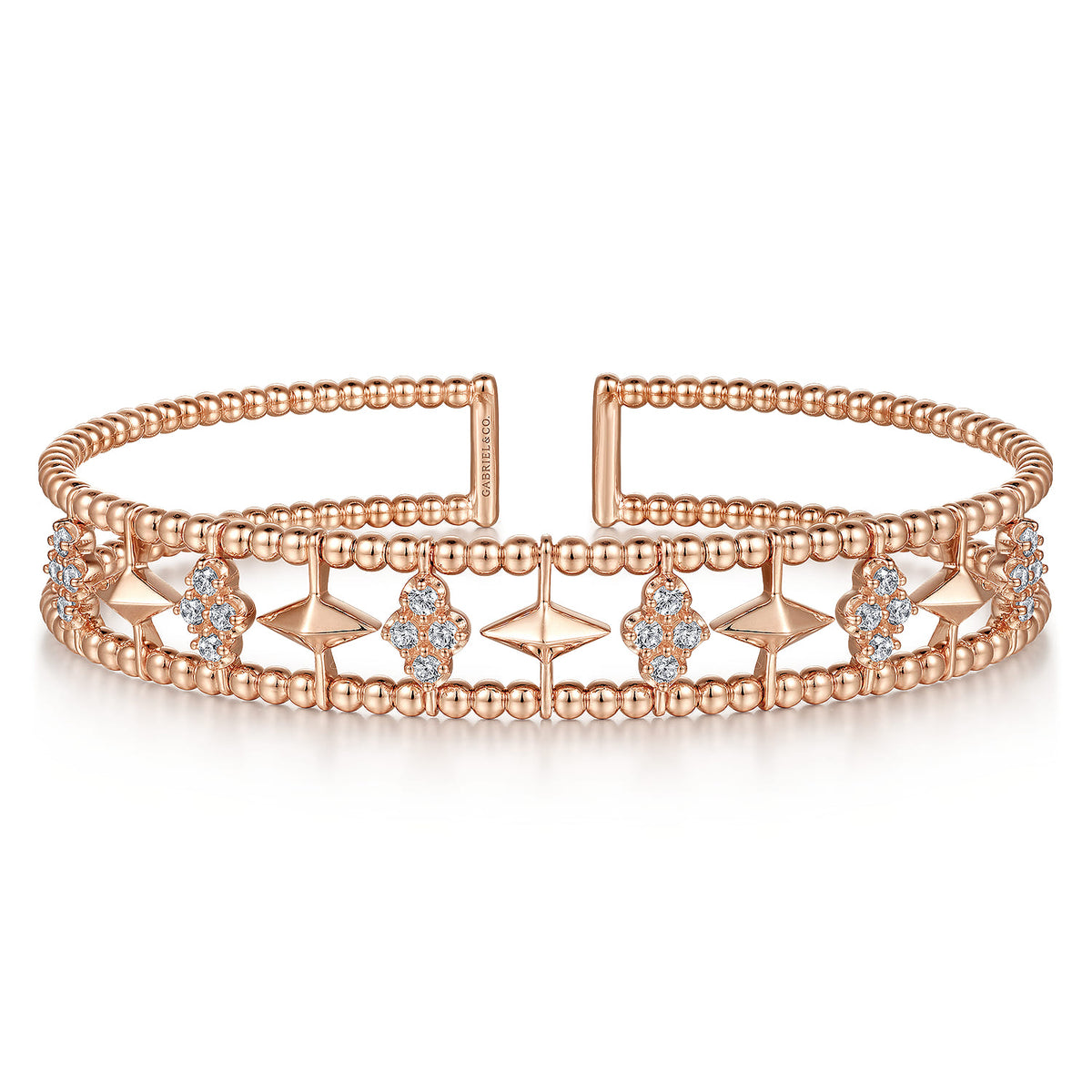 14K Rose Gold Diamond Bangle — Gabriel & Co. BG4615-62K45JJ