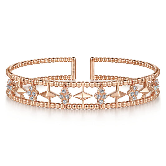 14K Rose Gold Diamond Bangle — Gabriel & Co. BG4615-62K45JJ