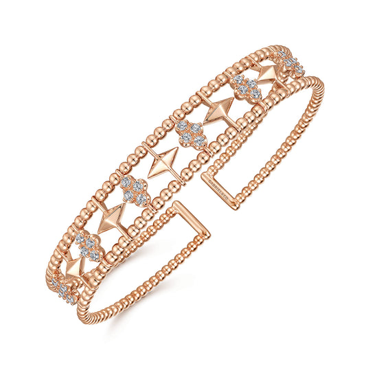 14K Rose Gold Diamond Bangle — Gabriel & Co. BG4615-62K45JJ