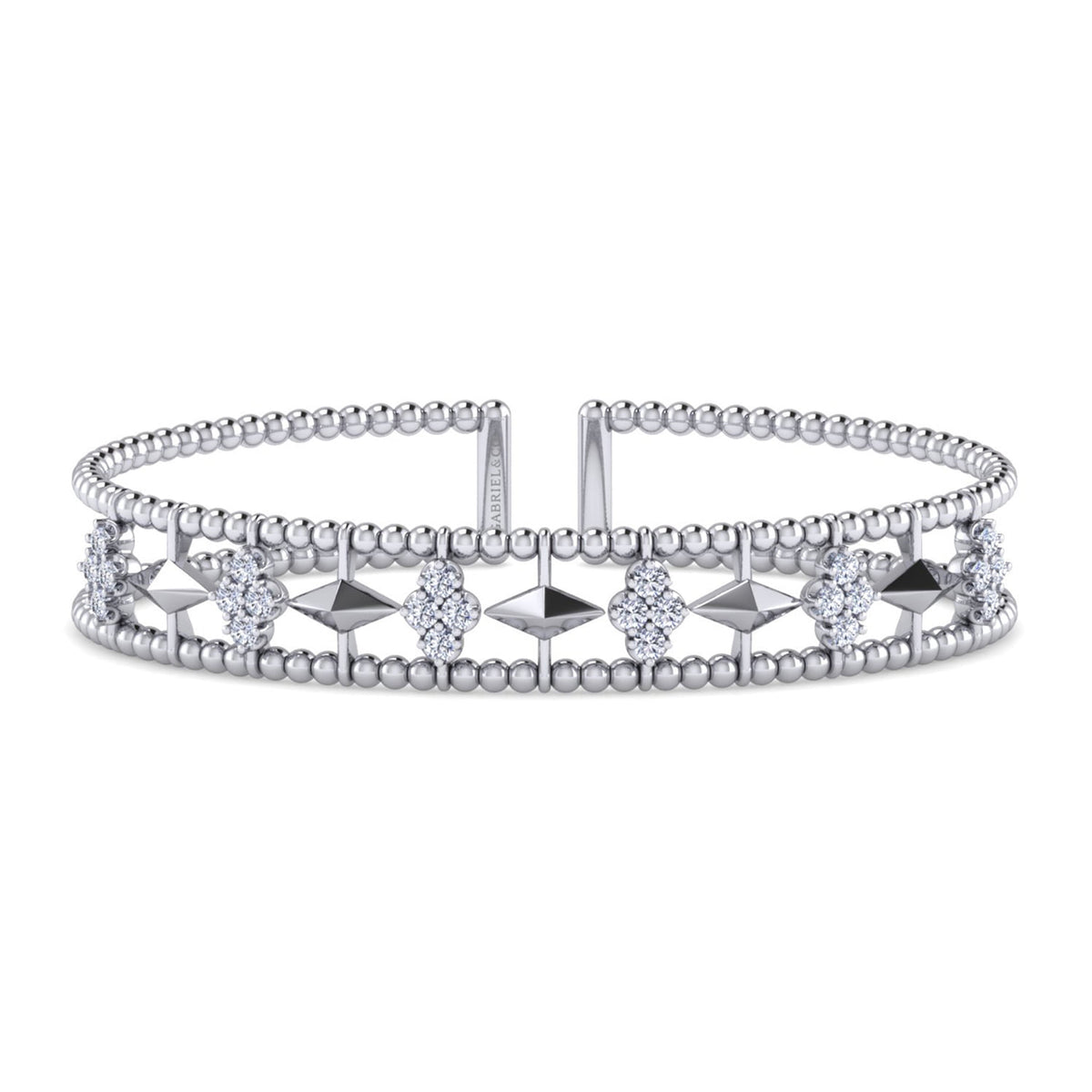 14K White Gold Diamond Bangle — Gabriel & Co. BG4615-62W45JJ
